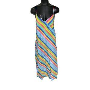 Vintage Victoria's Secret Collection Multicolor Stripe Slip Dress Size Medium